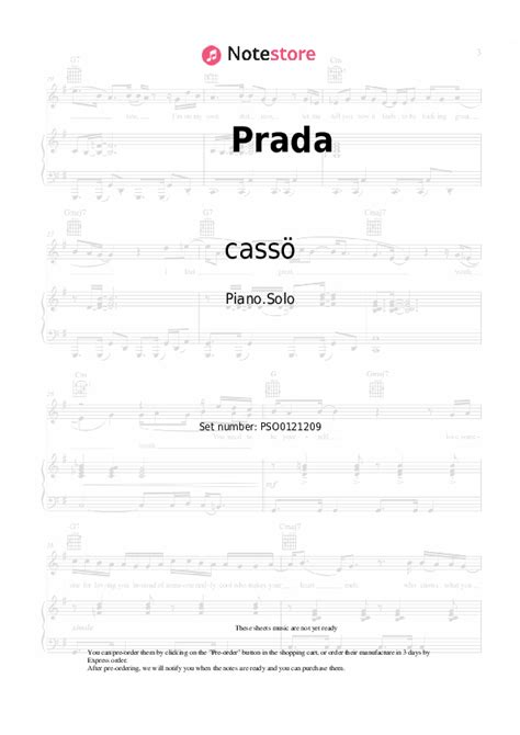 Prada piano sheet music and voice cassö, Raye, D